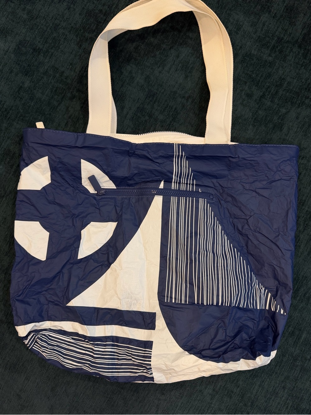 ALOHA Collection Large Navy and White Waterproof Tote - Picture 3 of 4